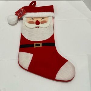 St. Nicholas Square Kohl's Large Santa Eyes Closed Christmas Stocking NWT